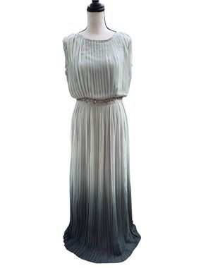 LC Lauren Conrad Mint to Deep Teal Ombre Pleated Maxi Dress